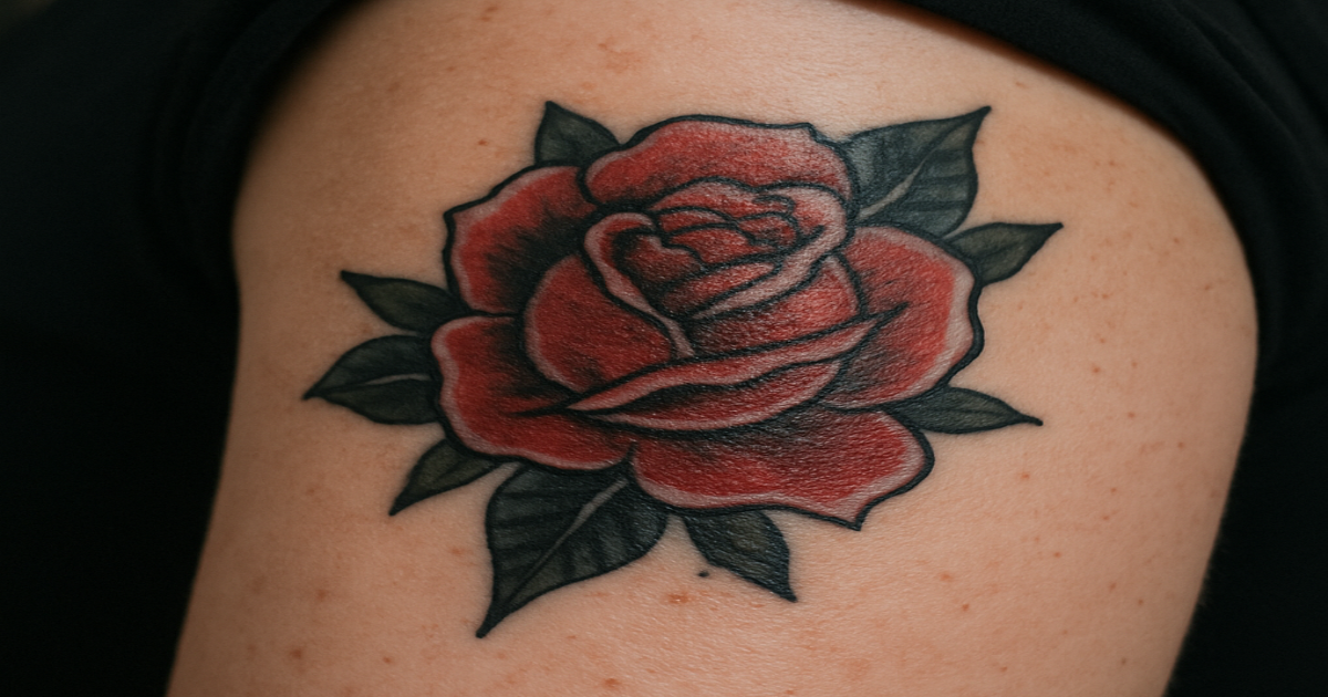 Imagem de tatuagem recém-feita em processo de cicatrização, representando o tema "quanto tempo a tatuagem demora para cicatrizar.