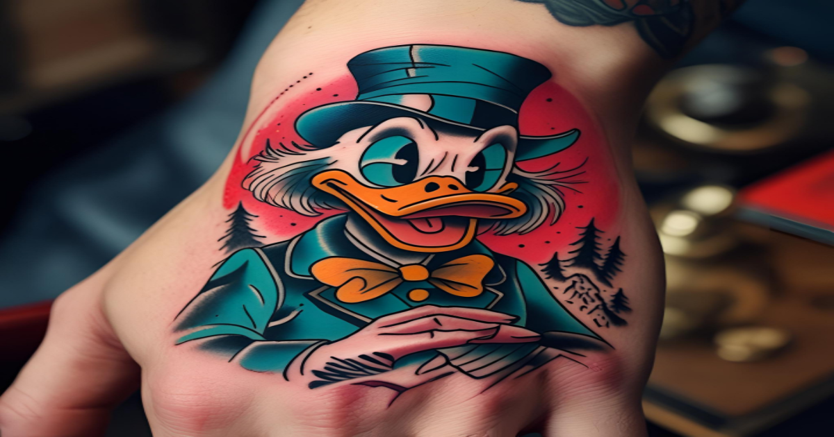 tatuagem tio patinhas na mão significado