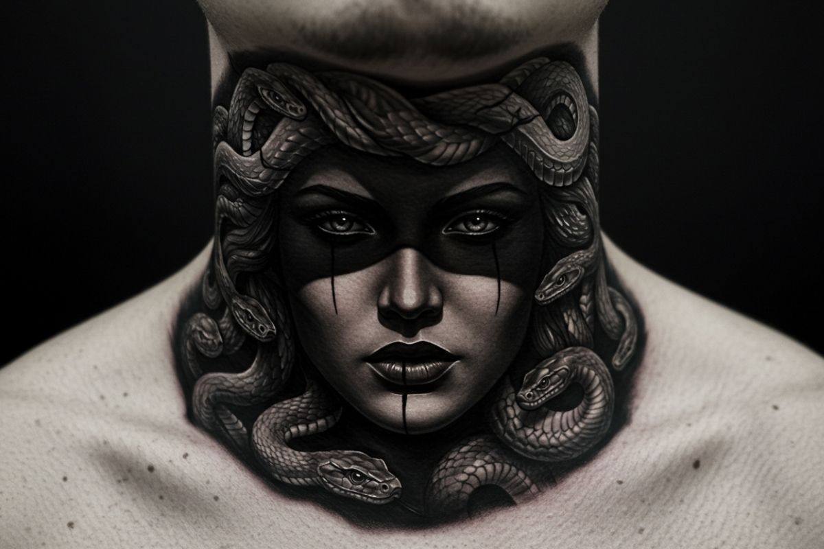 Tatuagens de Medusa Realista