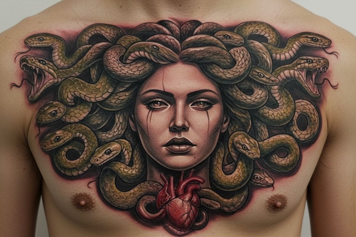 Tatuagens de Medusa Realista