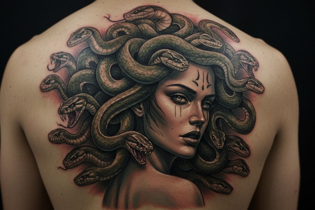 Tatuagens de Medusa Realista
