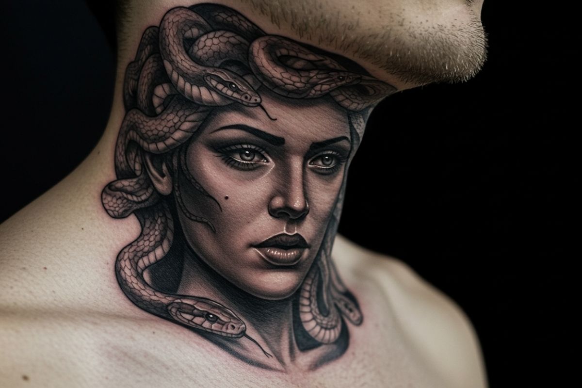 Tatuagens de Medusa Realista