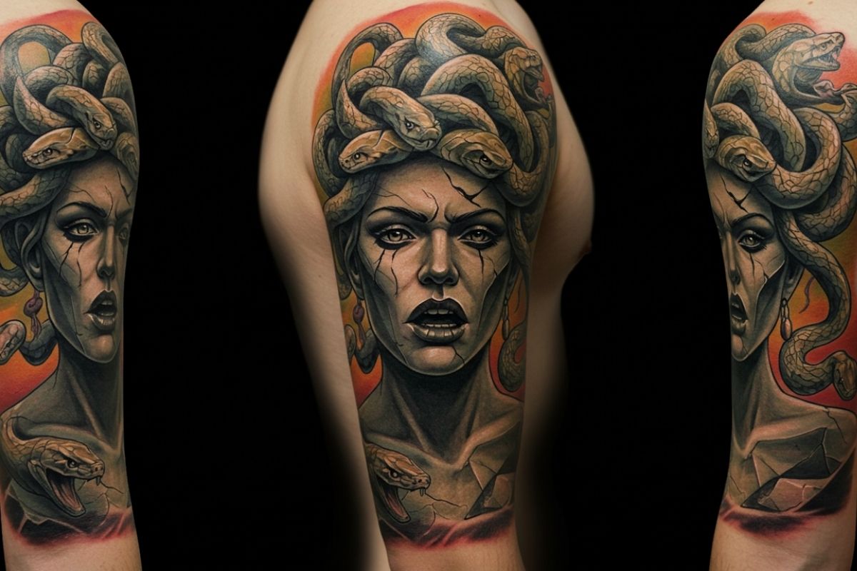 Tatuagens de Medusa Realista