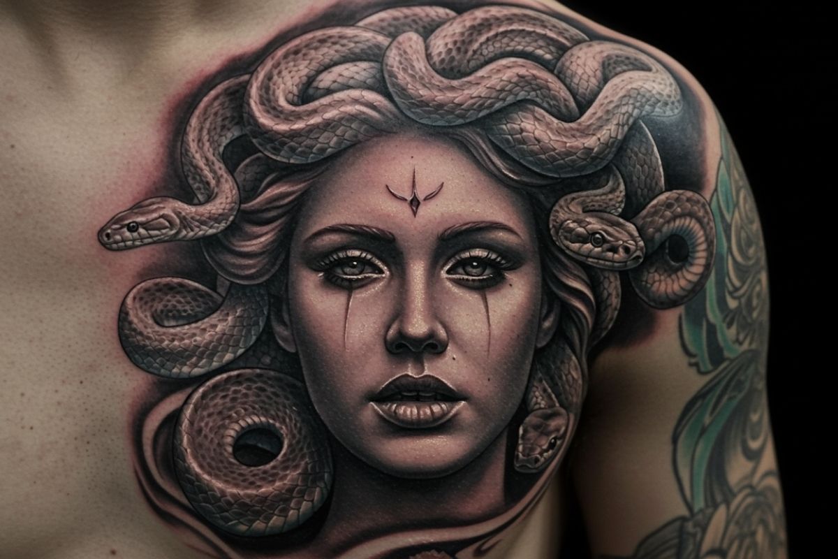 Tatuagens de Medusa Realista