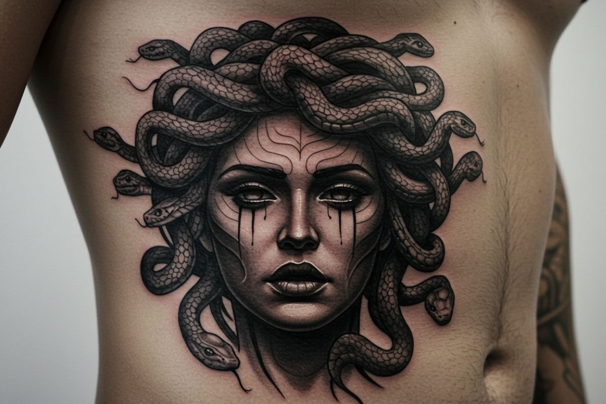 Tatuagens de Medusa Realista