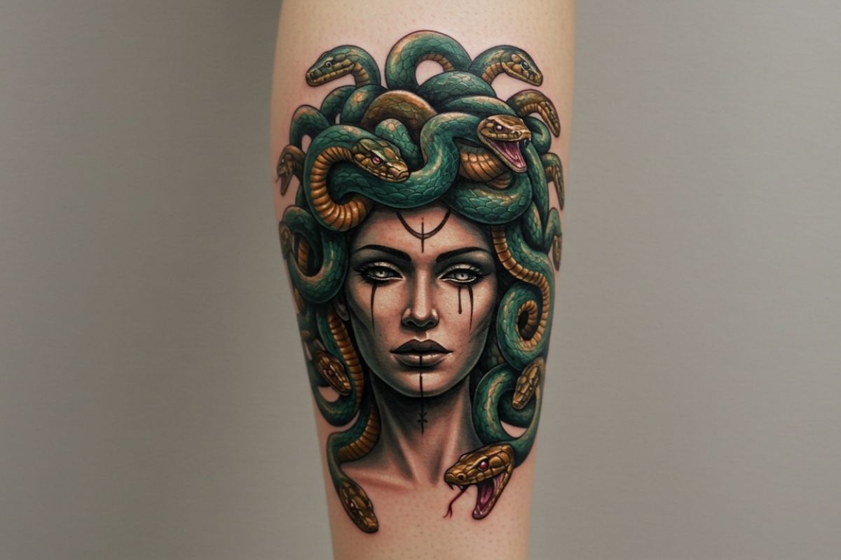 Tatuagens de Medusa Realista