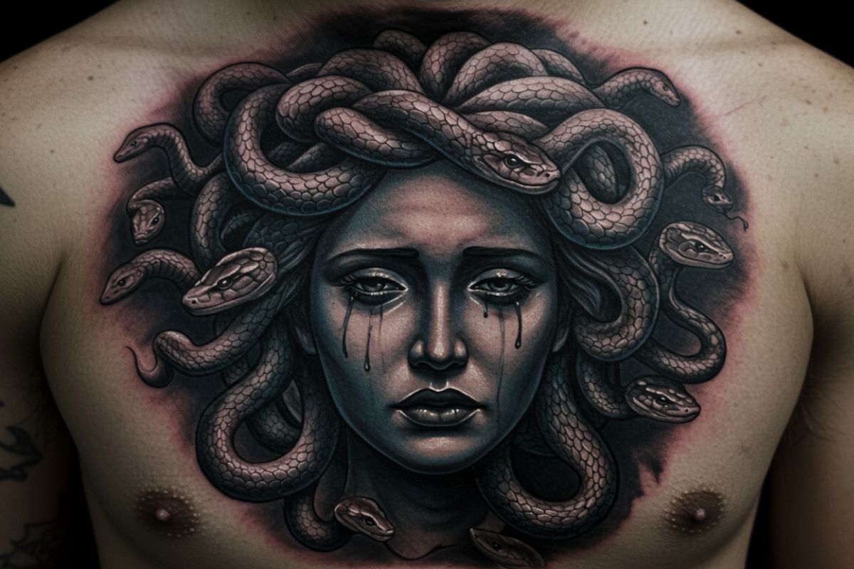 Tatuagens de Medusa Realista