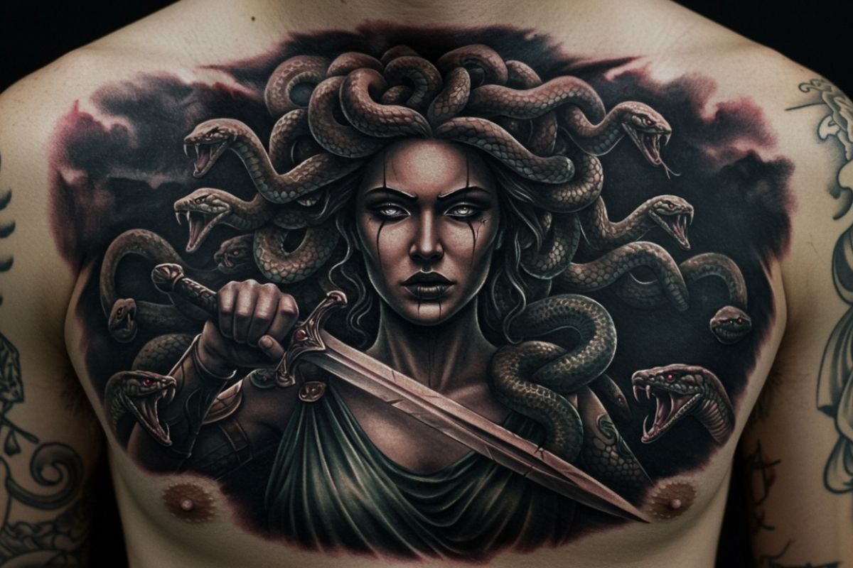Tatuagens de Medusa Realista