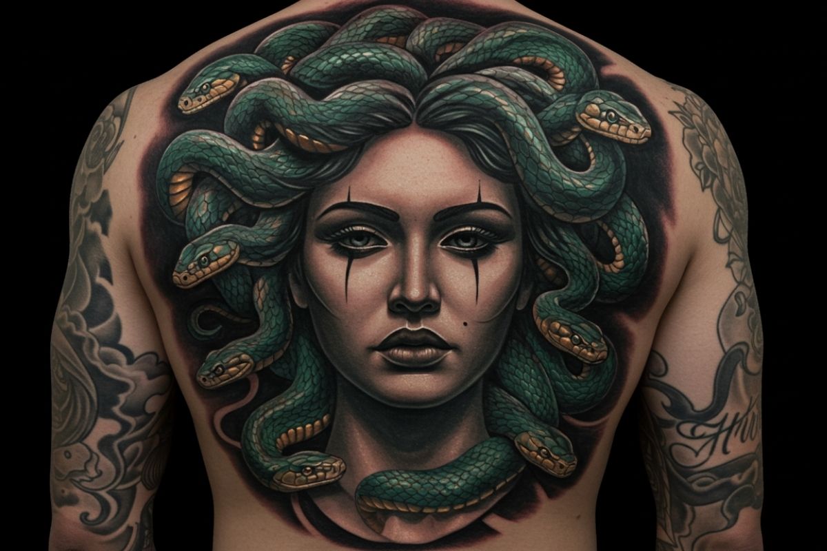 Tatuagens de Medusa Realista