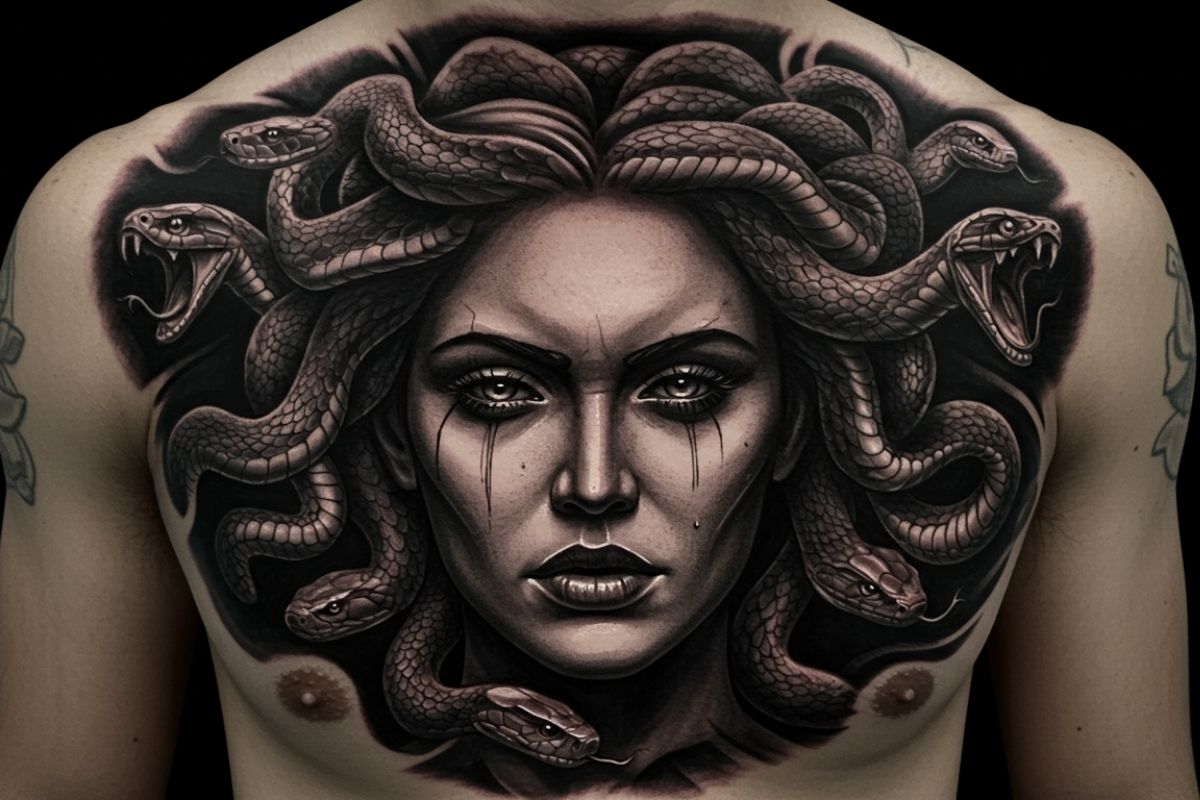 Tatuagens de Medusa Realista