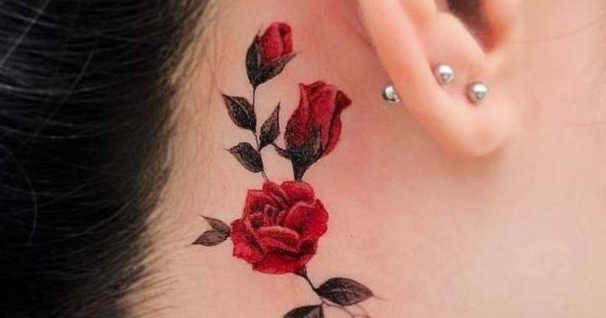 tatuagem de rosa sombreada